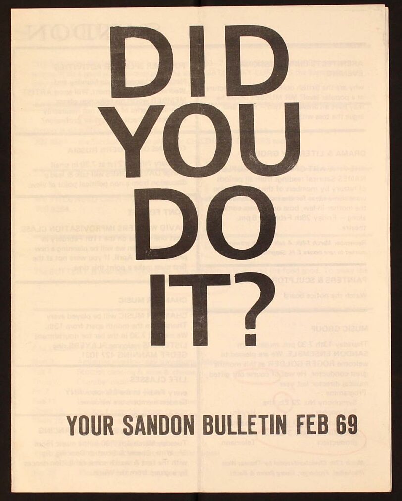February 1969 Sandon Bulletin