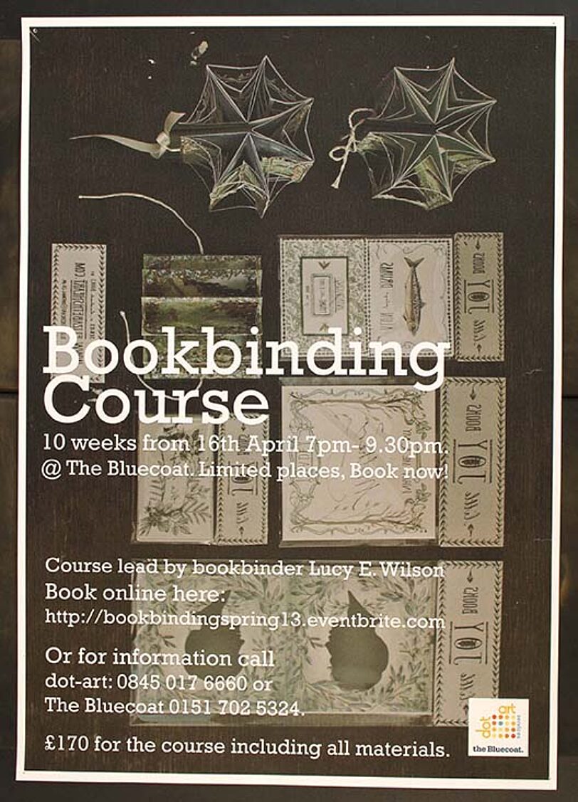 Poster for a bookbinding course