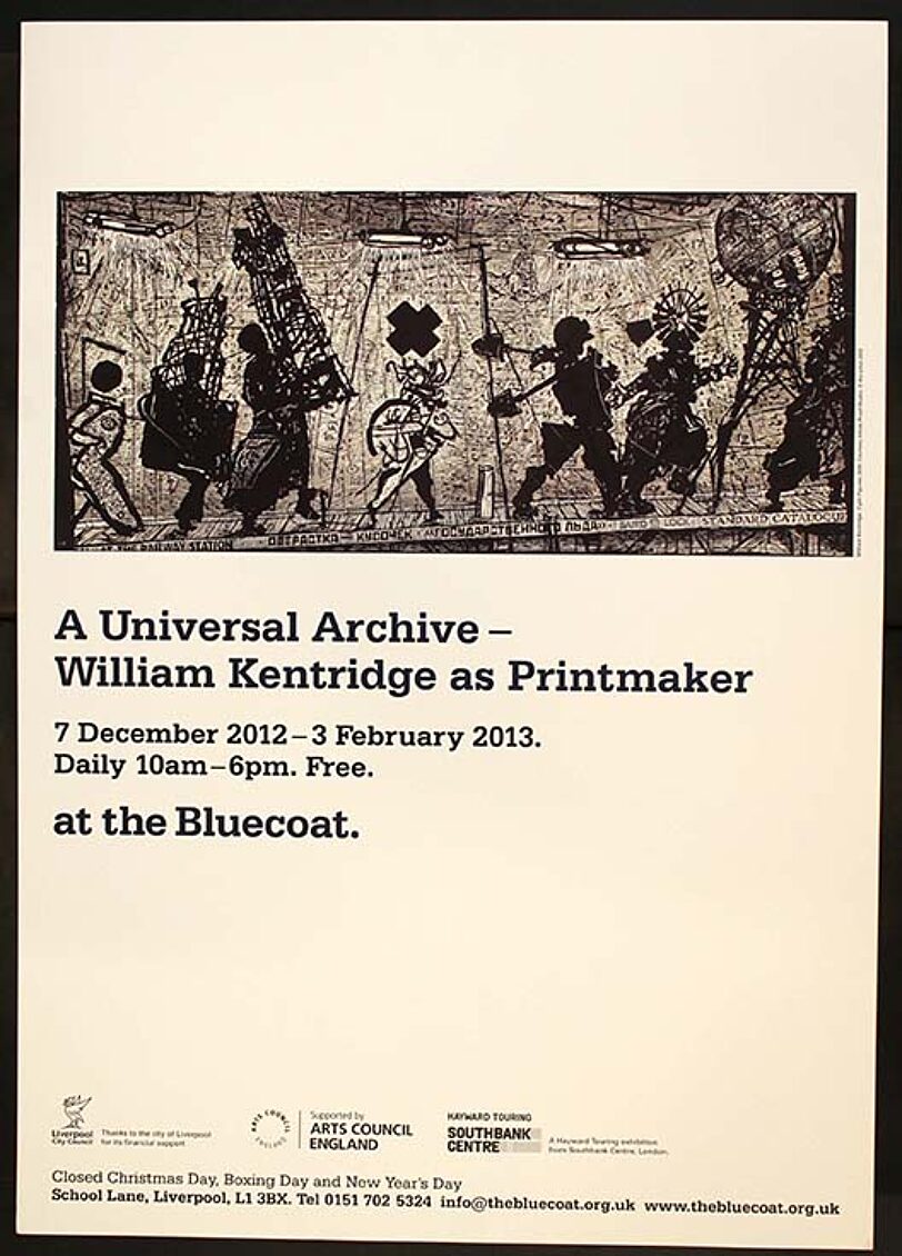 Poster for exhibition, A Universal Archive: William Kentridge as Printmaker