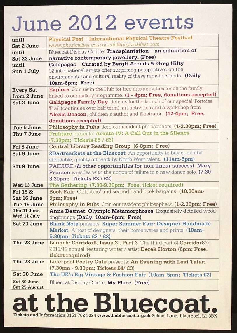 June Events 2012 poster
