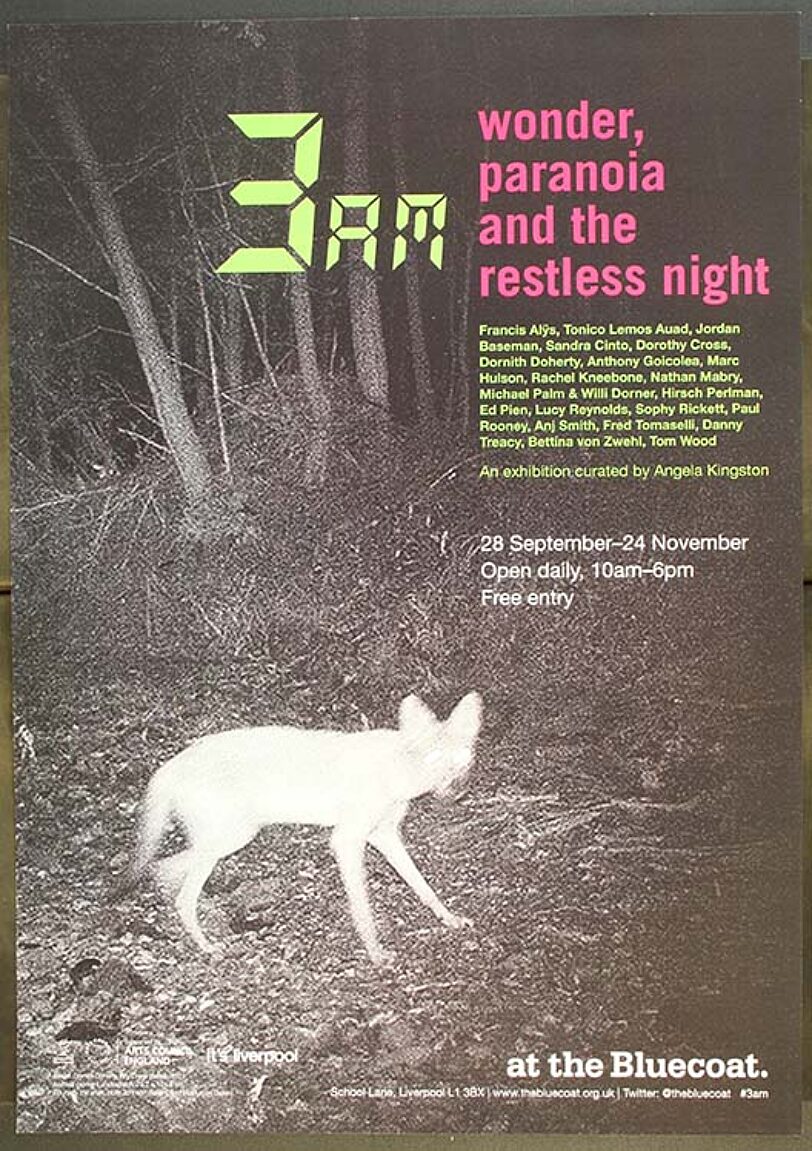 Poster for exhibition, 3am: wonder, paranoia, and the restless night