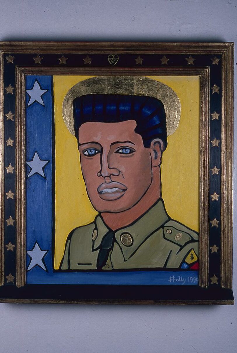 Holly Johnson's Elvis Christ painting in Glitter exhibition