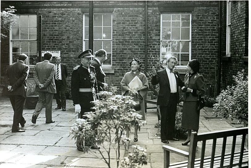 Princess Margaret in the Bluecoat Gardens