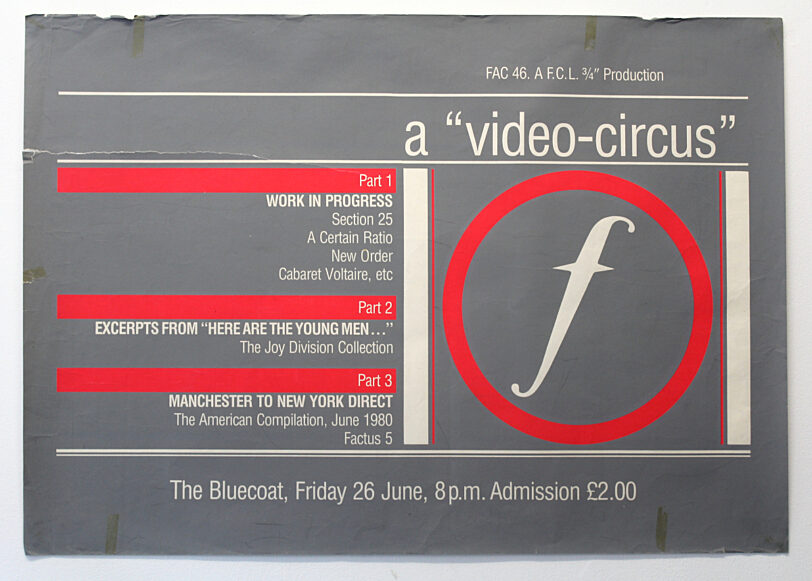 Poster for Factory Records' FACT 46: A Video Circus event at Bluecoat
